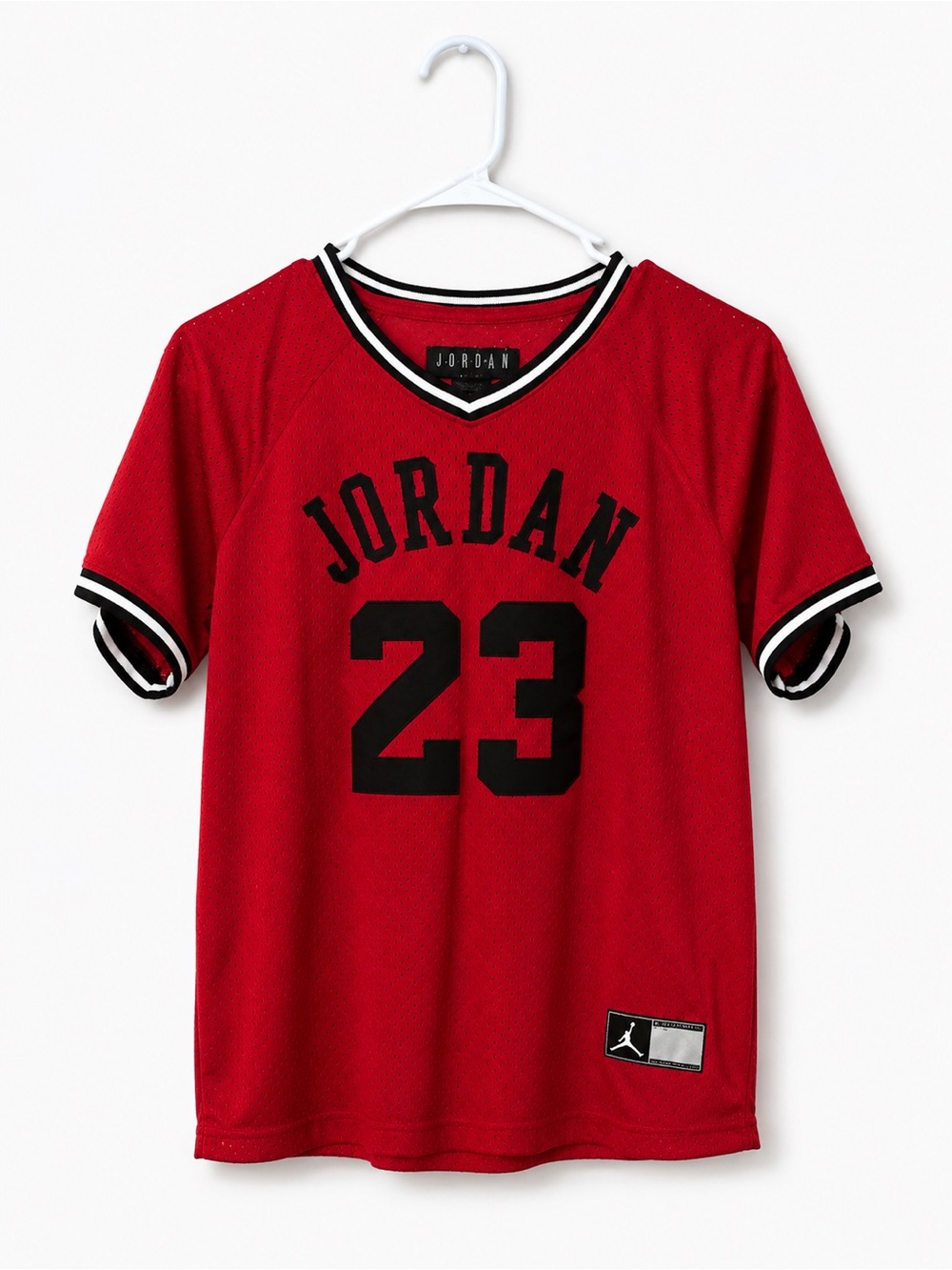 Jordan Red and Black '23' Kids Short Sleeve Jersey